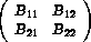 Matrix((B_{1,1},B_{1,2}), (B_{2,1},B_{2,2}))