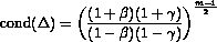 cond(Delta)=(((1+beta)(1+gamma))  /((1-beta)(1-gamma)))^((m-1)/2)>.</CENTER><P><P> We note that, in practice, the choice of the mesh size h and the coefficients p<SUB>1</SUB>, p<SUB>2</SUB> and p<SUB>3</SUB>  have to satisfy certain conditions for the discretization to be stable. We refer the reader to the references for the discussion of this issue.<P> Elman and Streit tested preconditioners for linear systems on six convention-diffusion matrices arising on a 31 by 31 grid. Note that when p<SUB>1</SUB> and p<SUB>2</SUB> are large compared to the grid size, the  local error in the discretization is significant. Also note that when   p<SUB>1</SUB> and p<SUB>2</SUB> are large the solution, u, forms boundary  layers which are not practical to resolve using regular grids.<P> The following is the FORTRAN calling sequence for forming  matrix-vector AX or A<SUP>T</SUP>X: <A HREF=