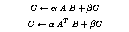 C = alpha A B + beta C; C = alpha A^T B + beta C