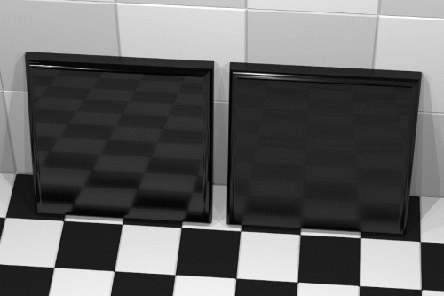 Figure 13: Two tiles rendered using BRDFs obtained from the measured surface topology of actual tile sample
